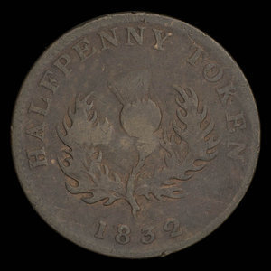 Canada, Province de la Nouvelle-Écosse, 1/2 penny : 1832