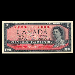 Canada, Banque du Canada, 2 dollars : 1954