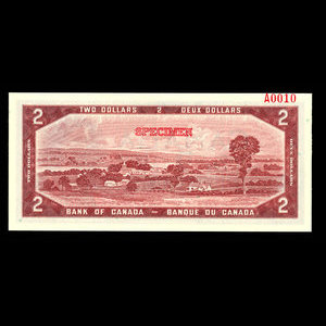 Canada, Banque du Canada, 2 dollars : 1954