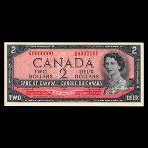 Canada, Banque du Canada, 2 dollars : 1954