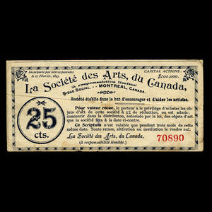 Canada, Société des Arts du Canada, 5 pour cent : 23 janvier 1895