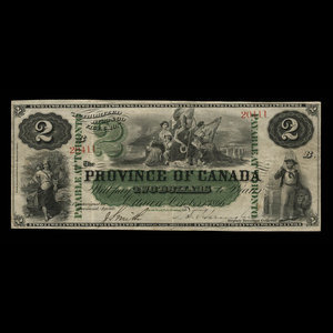 Canada, Province du Canada, 2 dollars : 1 octobre 1866