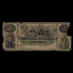 Canada, Province du Canada, 2 dollars : 1 octobre 1866