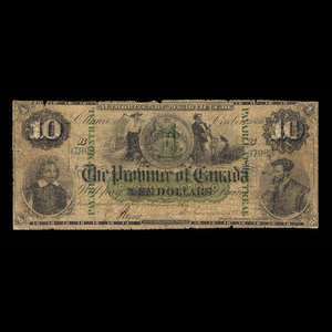 Canada, Province du Canada, 10 dollars : 1 octobre 1866