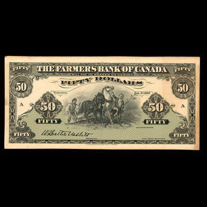 Canada, Farmers Bank of Canada, 50 dollars : 2 janvier 1907
