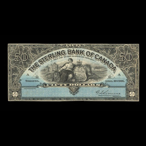 Canada, Sterling Bank of Canada, 50 dollars : 25 avril 1906