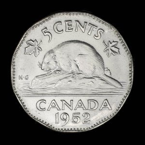 Canada, Georges VI, 5 cents : 1952