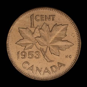 Canada, Élisabeth II, 1 cent : 1953