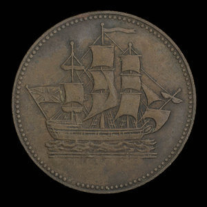 Canada, inconnu, 1/2 penny : 1835