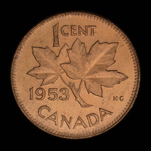 Canada, Élisabeth II, 1 cent : 1953