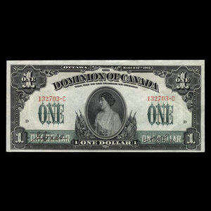 Canada, Dominion du Canada, 1 dollar : 17 mars 1917