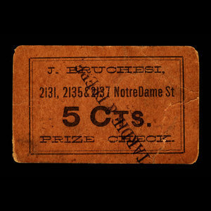 Canada, J. Bruchesi, 5 cents : 1915