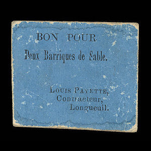 Canada, Louis Payette, 2 barriques de sable : 1925