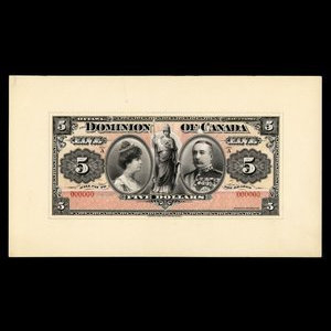 Canada, Dominion du Canada, 5 dollars : 2 janvier 1902