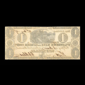Canada, St. Lawrence Bank & Lumber Company, 1 dollar : 25 mai 1837