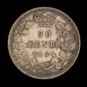 Canada, Victoria, 20 cents : 1858