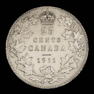 Canada, Georges V, 25 cents : 1911