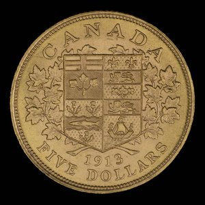 Canada, Georges V, 5 dollars : 1913
