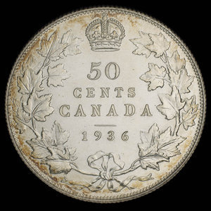 Canada, Georges V, 50 cents : 1936