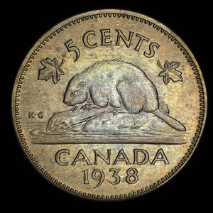 Canada, Georges VI, 5 cents : 1938