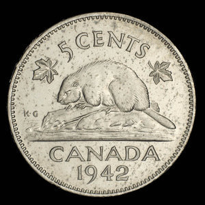 Canada, Georges VI, 5 cents : 1942