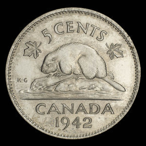 Canada, Georges VI, 5 cents : 1942
