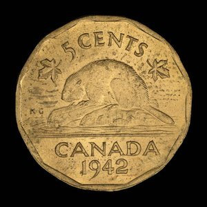 Canada, Georges VI, 5 cents : 1942