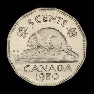 Canada, Georges VI, 5 cents : 1950