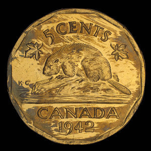 Canada, Georges VI, 5 cents : 1942