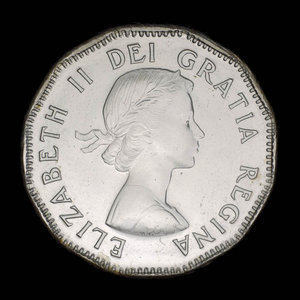 Canada, Élisabeth II, 5 cents : 1953