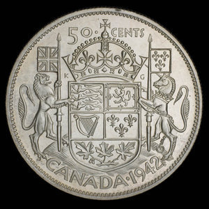 Canada, Georges VI, 50 cents : 1942