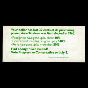 Canada, Parti Progressiste-Conservateur du Canada, 61 cents : 1974