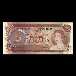 Canada, Banque du Canada, 2 dollars : 1974