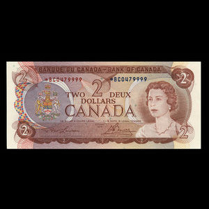 Canada, Banque du Canada, 2 dollars : 1974