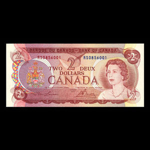 Canada, Banque du Canada, 2 dollars : 1974