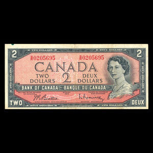 Canada, Banque du Canada, 2 dollars : 1954