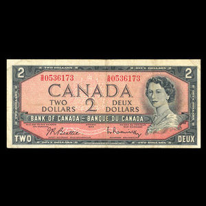 Canada, Banque du Canada, 2 dollars : 1954