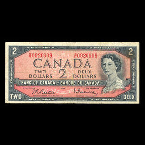 Canada, Banque du Canada, 2 dollars : 1954