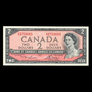 Canada, Banque du Canada, 2 dollars : 1954