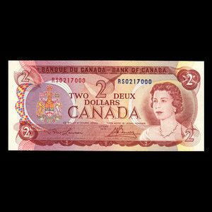 Canada, Banque du Canada, 2 dollars : 1974