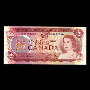 Canada, Banque du Canada, 2 dollars : 1974