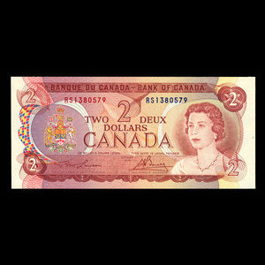 Canada, Banque du Canada, 2 dollars : 1974