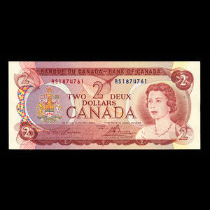 Canada, Banque du Canada, 2 dollars : 1974