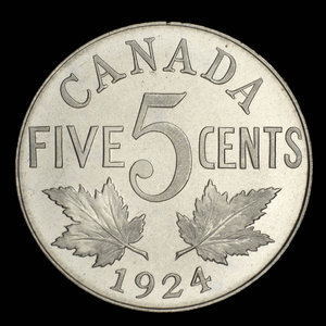 Canada, Georges V, 5 cents : 1924