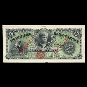 Canada, Imperial Bank of Canada, 5 dollars : 1 octobre 1902
