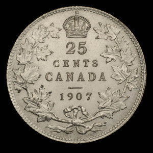 Canada, Édouard VII, 25 cents : 1907