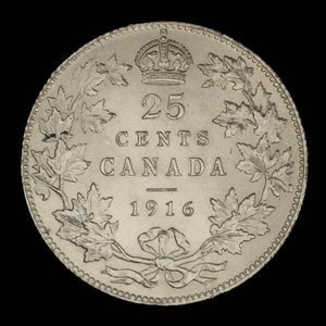 Canada, Georges V, 25 cents : 1916