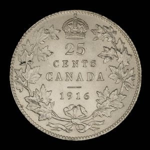 Canada, Georges V, 25 cents : 1916