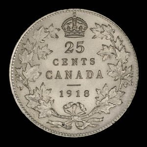 Canada, Georges V, 25 cents : 1918