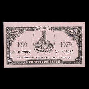 Canada, Ville de Kirkland Lake, 25 cents : 15 juillet 1979